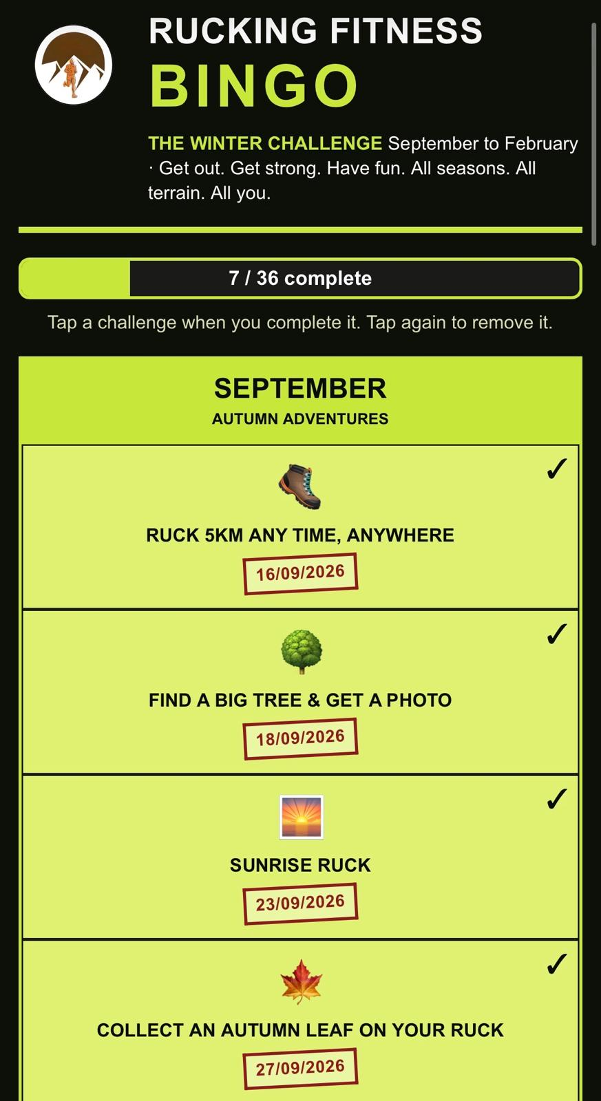 Rucking Bingo screenshot
