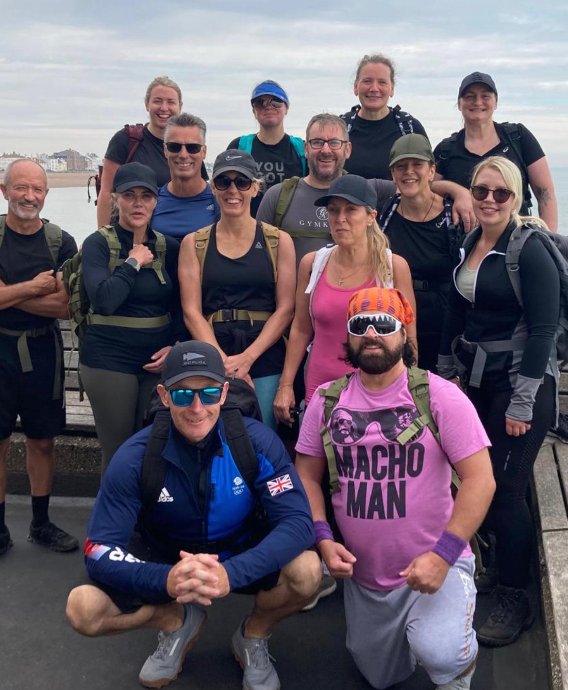 Rucking Fitness group walking through Sandwich