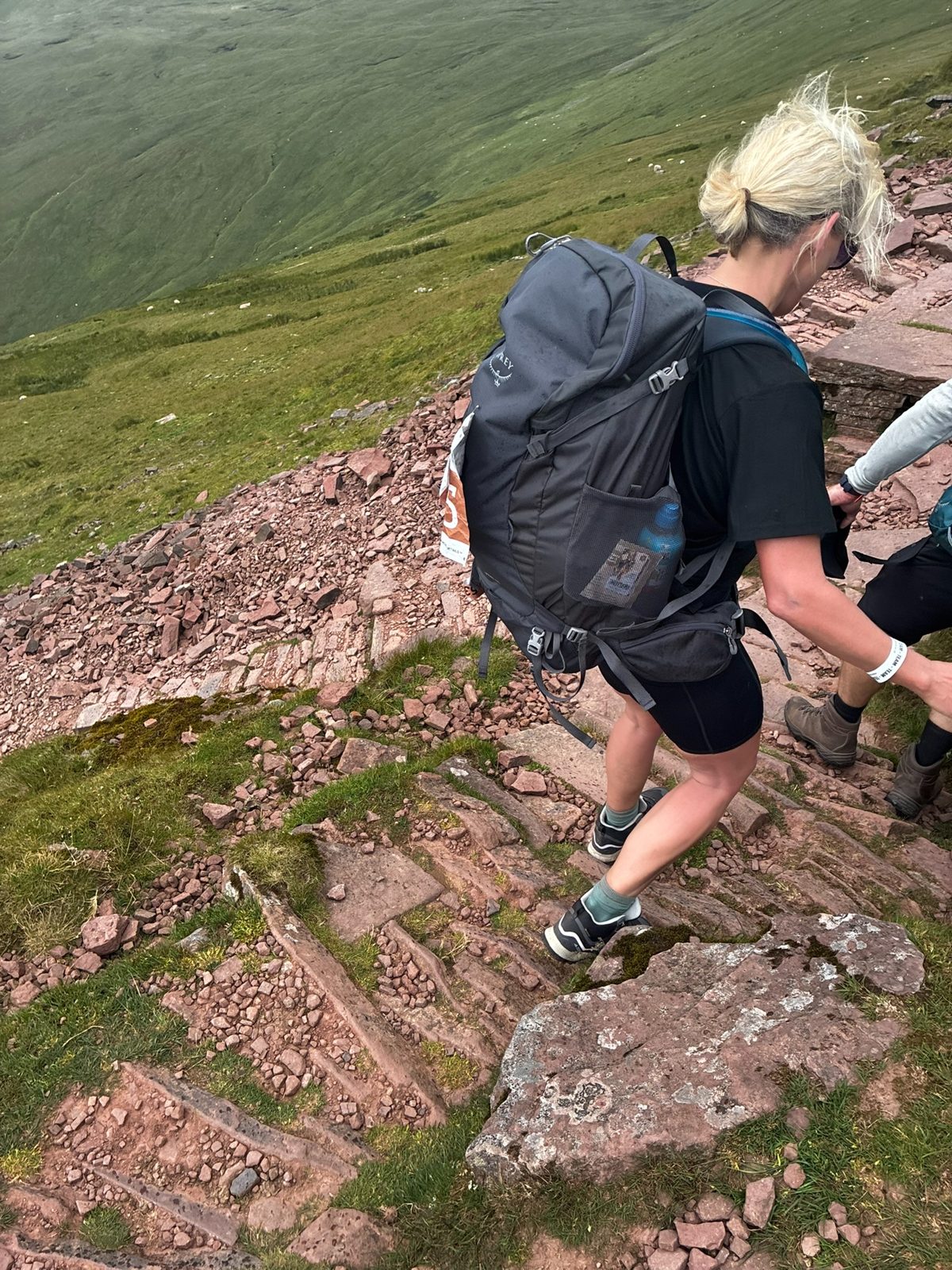 Rucking on a steep mountain trail