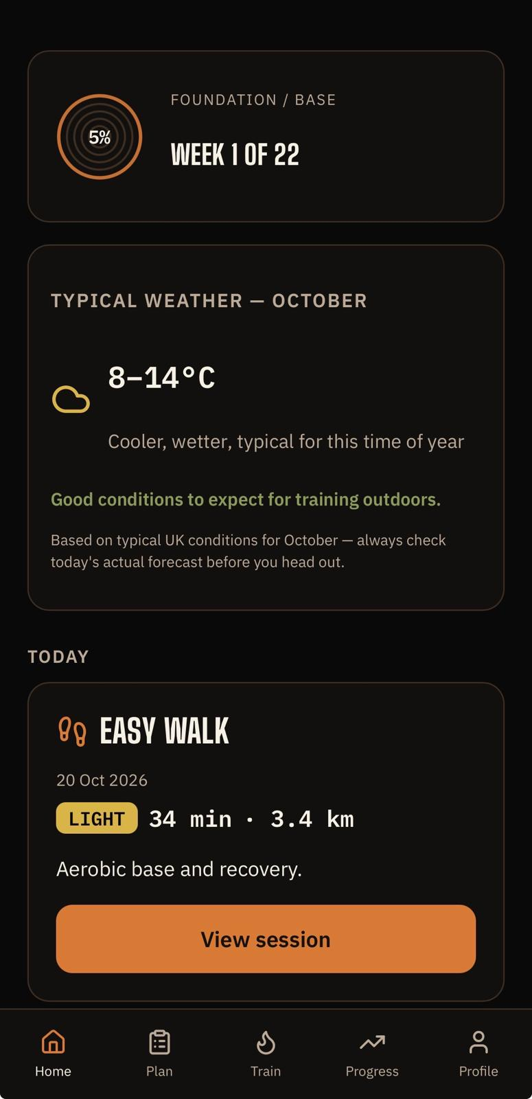 HardMile app: Your training plan